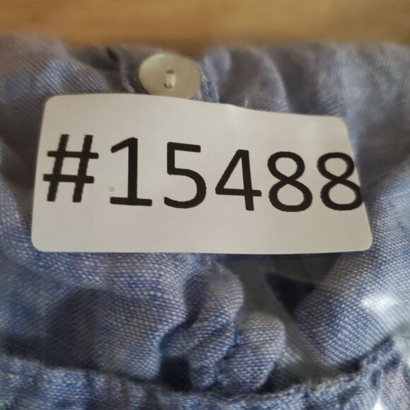 Christian Siriano Top Womens Large Blue 100% Linen Sleeveless Button-Down - Picture 9 of 9